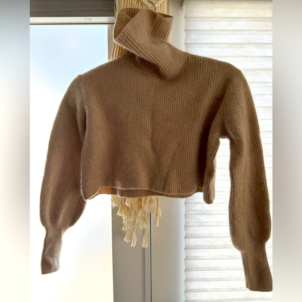 Reformation Camel Cowl Neck Sweater